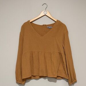 Wishlist Camel V-Neck Blouse